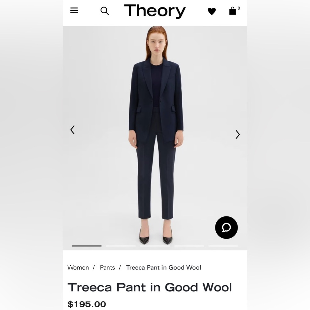 Theory Treeca Pants In Navy, Size 2 - image 1